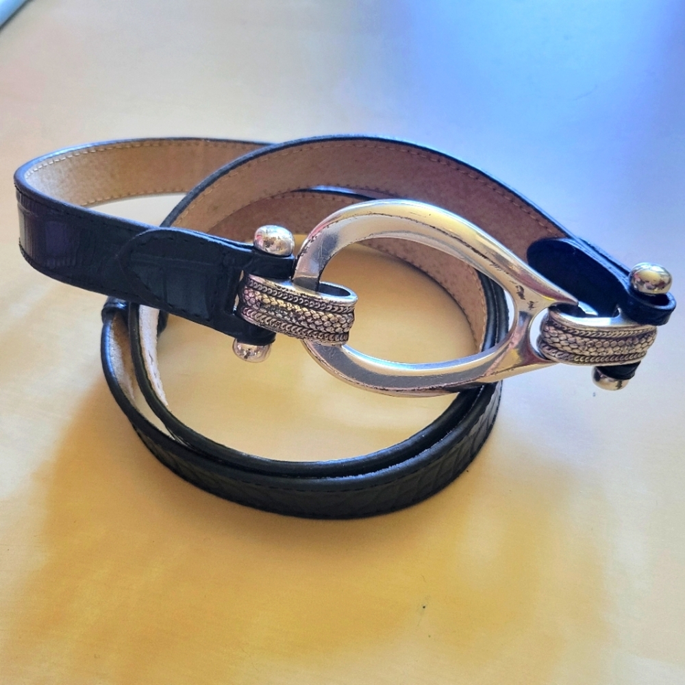 Elegant Black and Silver Women's Belt